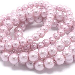 Beautiful 5 Pink Pearl Bracelets Bridesmaid Bridal Jewelry